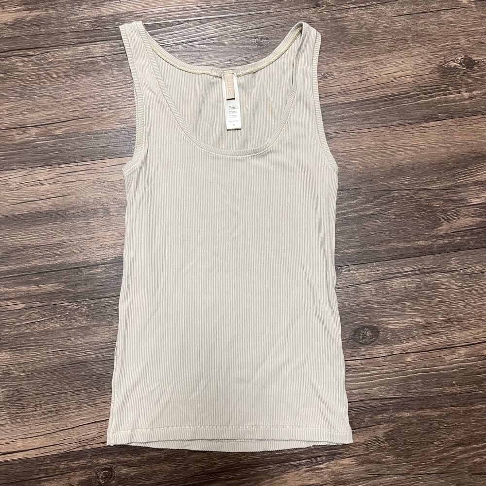 SKIMS Soft Lounge Cotton Ribbed Tank Spearmint Green Modal Stretch S Clean Girl